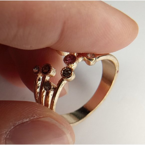 Size 11 Eight Multicolor Rhinestone Ring for Women‎ (10c2) - Picture 5 of 7